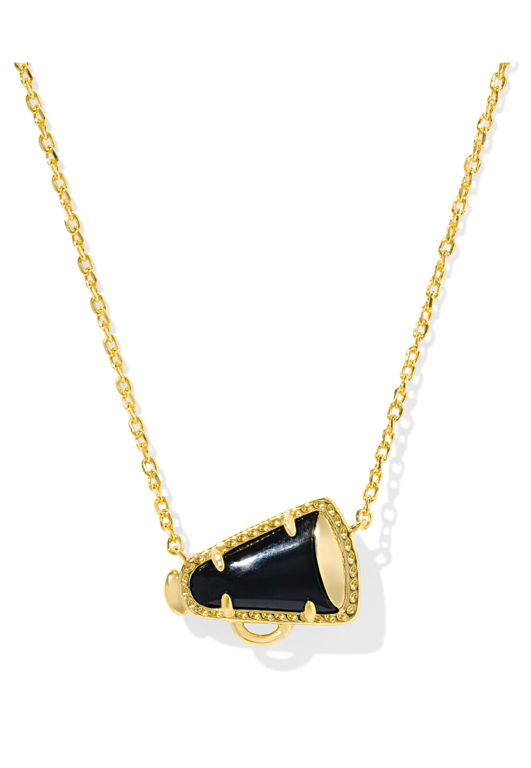 CHEER SHORT PENDANT NECKLACE GOLD BLACK AGATE