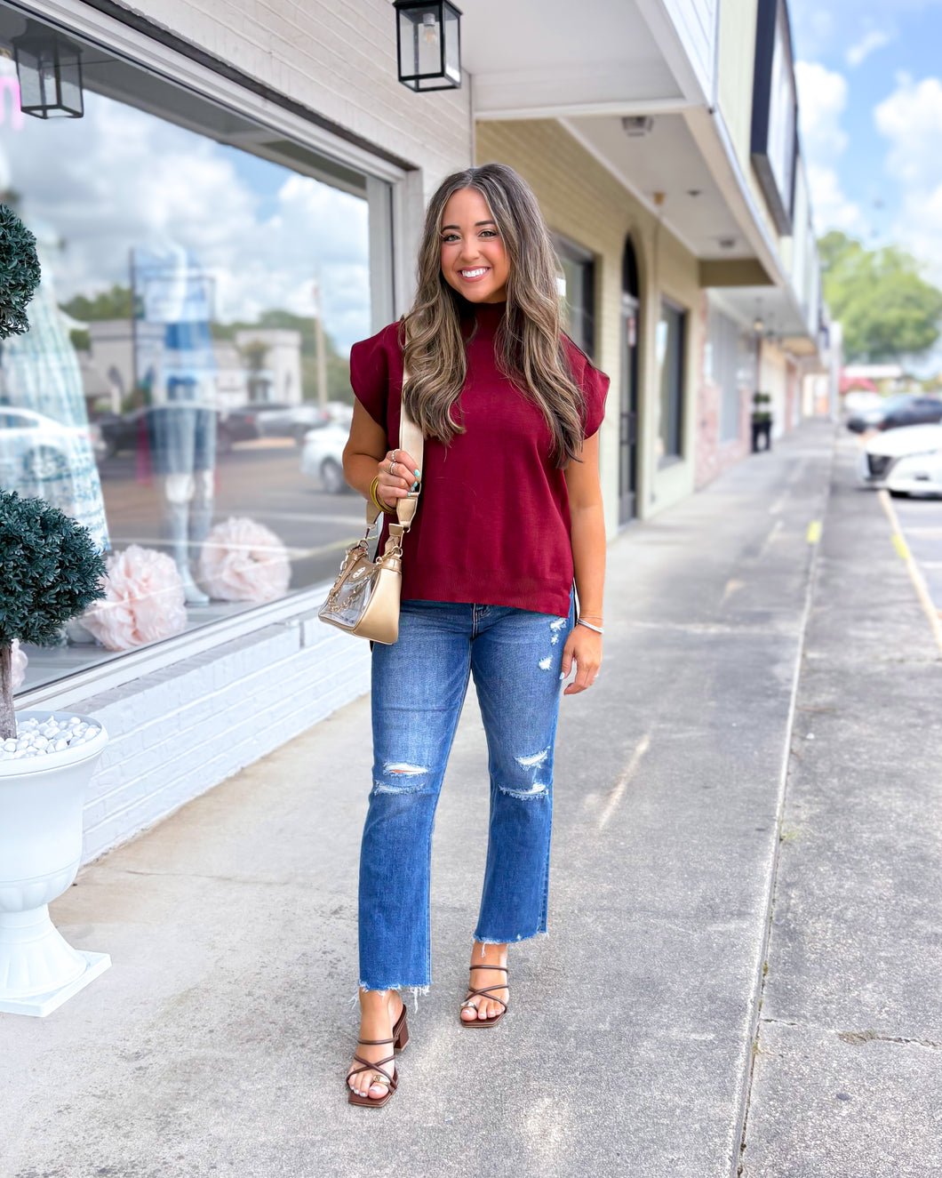 Slow Kiss Top - Burgundy