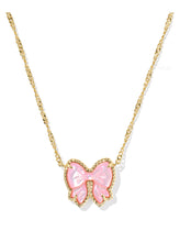 Load image into Gallery viewer, HALEY BOW SHORT PENDANT NECKLACE GOLD BLUSH IVORY MOTHER OF PEARL

