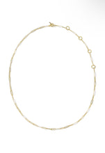 Load image into Gallery viewer, COURTNEY ENAMEL LINK AND CHAIN NECKLACE GOLD WHITE ENAMEL
