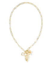 Load image into Gallery viewer, BIANCA BUTTERFLY CHARM NECKLACE GOLD IRIDESCENT
WHITE MIX
