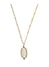 Load image into Gallery viewer, DANI STEPPED FRAME LONG PENDANT NECKLACE GOLD IVORY MOTHER OF PEARL
