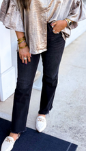 Load image into Gallery viewer, High Rise Raw Hem Kick Flare Jeans
