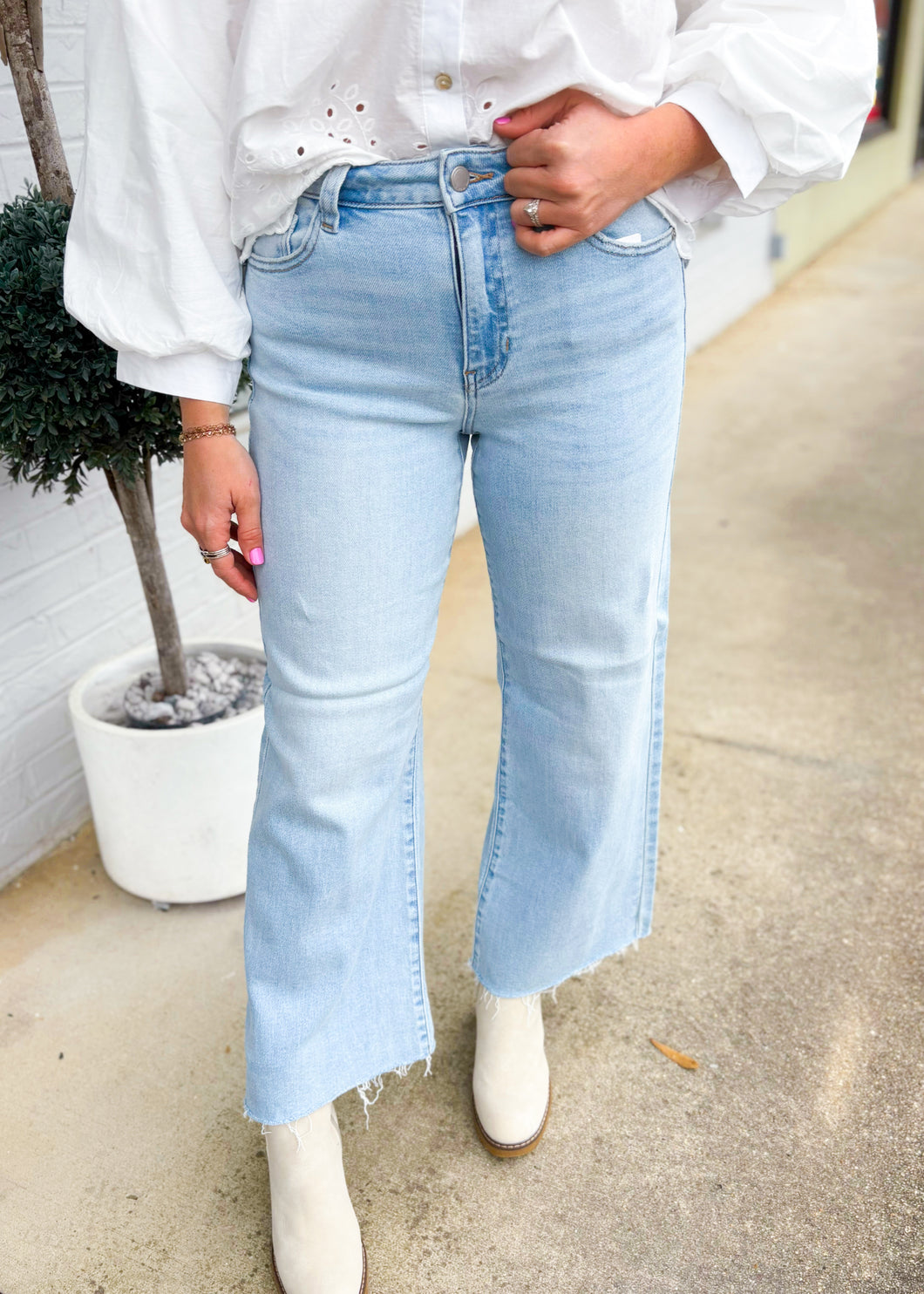 Memory Fades Slim Wide Leg Jeans
