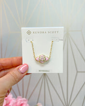 Load image into Gallery viewer, ABBIE MEDALLION SHORT PENDANT NECKLACE GOLD PINK MIX
