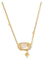 Load image into Gallery viewer, ELISA STAR SHORT PENDANT NECKLACE GOLD CRYSTAL IVORY ILLUSION
