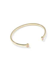 Load image into Gallery viewer, MINI ELTON CUFF BRACELET GOLD LIGHT PINK LAB GROWN OPAL S/M
