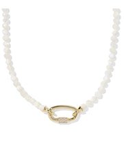 Load image into Gallery viewer, EMERY BEADED STRAND NECKLACE GOLD IVORY MOTHER OF PEARL
