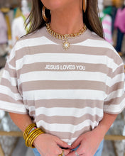 Load image into Gallery viewer, Jesus Loves You Striped Tee
