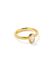Load image into Gallery viewer, MINI ELYSE LUXE BAND RING GOLD WHITE CZ 8
