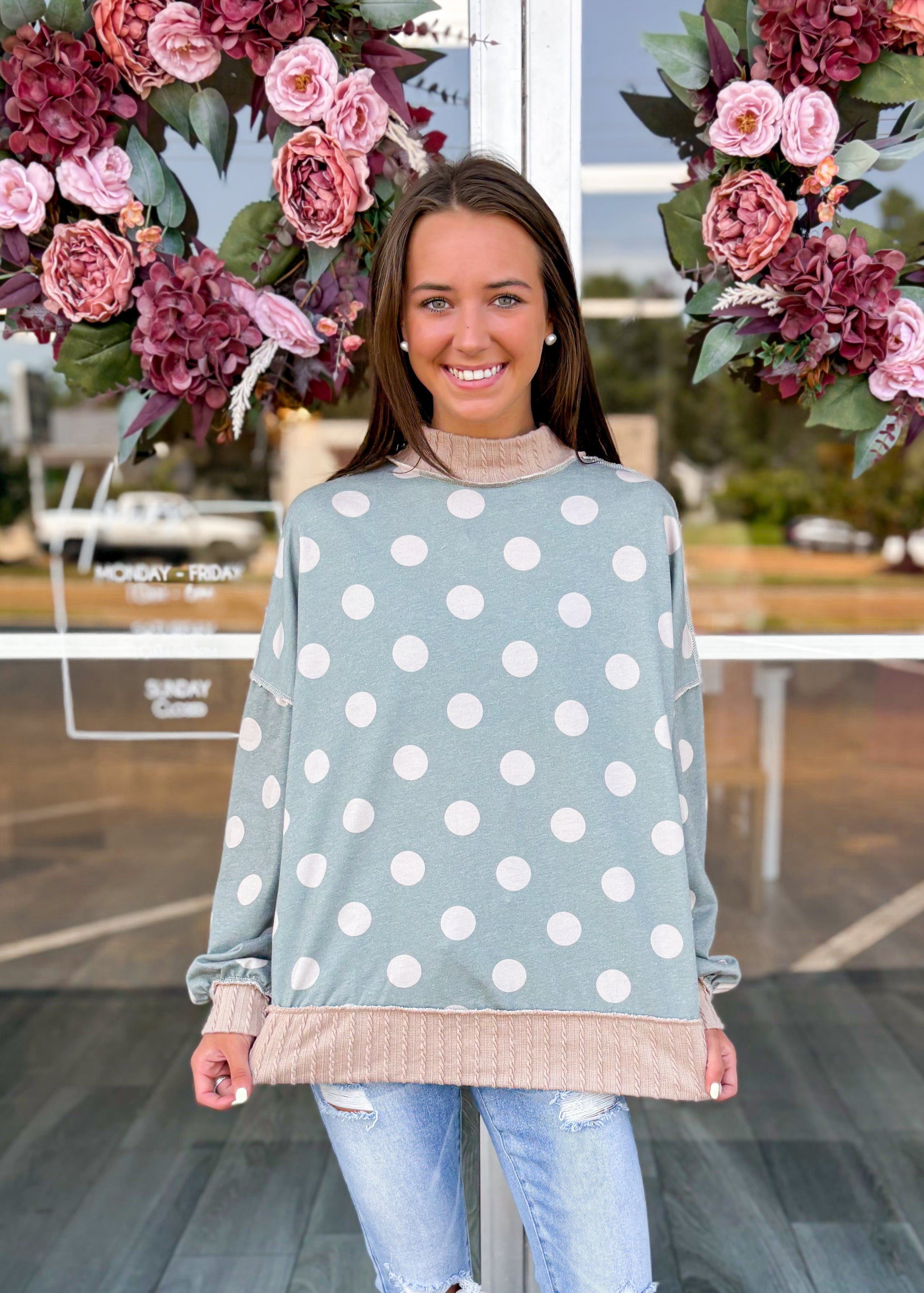 Big Polka Dots Top – A. Morgan Boutique