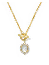Load image into Gallery viewer, DAPHNE CRYSTAL FRAME TOGGLE NECKLACE GOLD IVORY MOTHER OF PEARL
