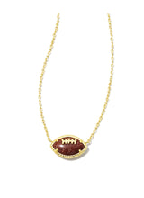 Load image into Gallery viewer, FOOTBALL SHORT PENDANT NECKLACE GOLD ORANGE GOLDSTONE
