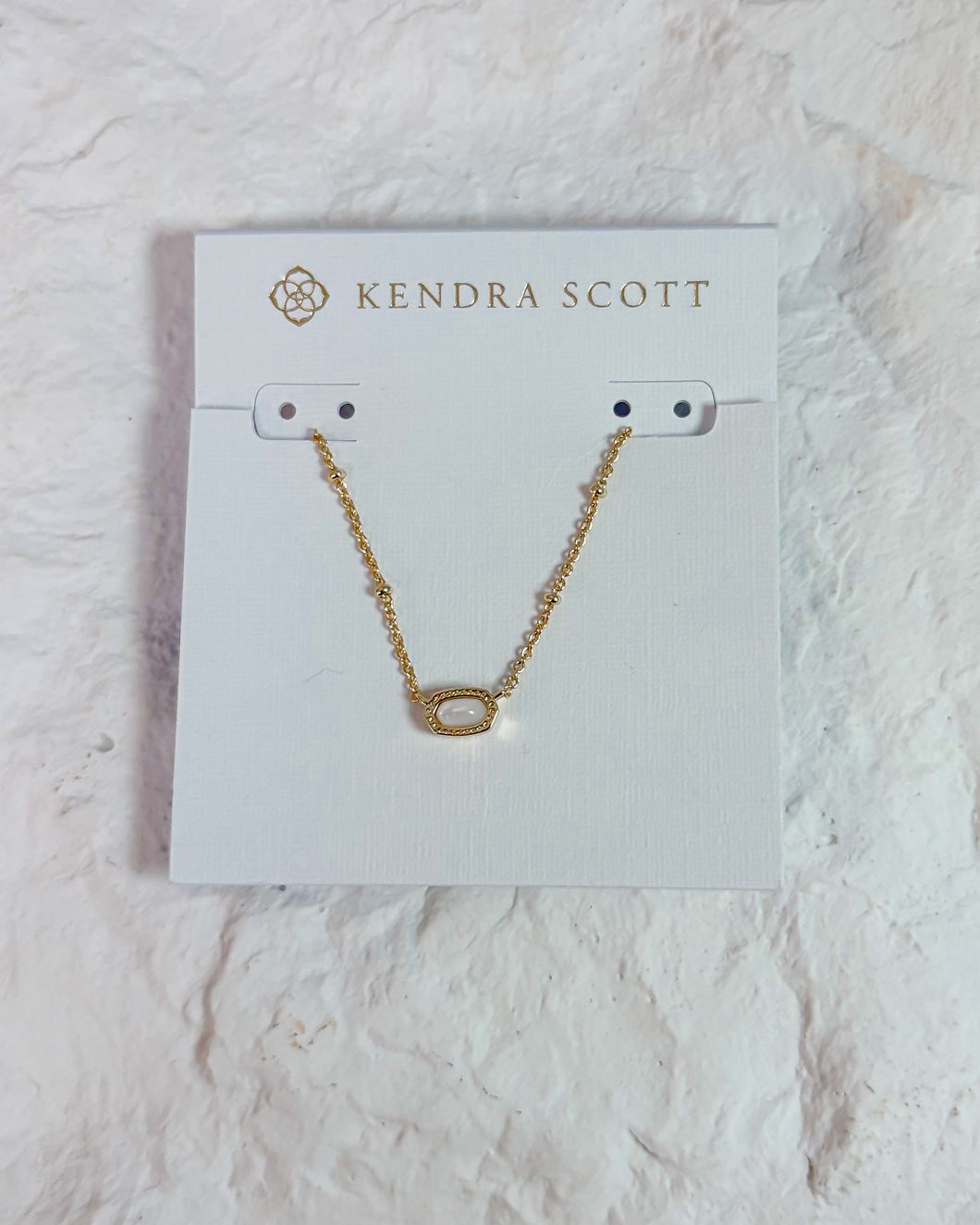 MINI ELISA SATELLITE SHORT PENDANT NECKLACE GOLD IVORY MOTHER OF PEARL