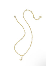 Load image into Gallery viewer, BUBBLE LETTER J SHORT PENDANT NECKLACE GOLD

