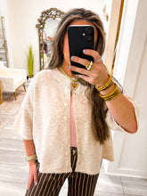 Load image into Gallery viewer, Half Sleeve Cardigan Sweater - Beige
