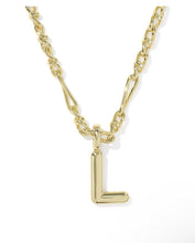 Load image into Gallery viewer, BUBBLE LETTER L SHORT PENDANT NECKLACE GOLD
