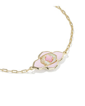 Load image into Gallery viewer, ABBIE MEDALLION DELICATE CHAIN BRACELET GOLD PINK MIX
