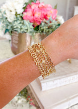 Load image into Gallery viewer, KRISTA LACE CUFF BRACELET GOLD S/M

