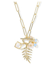 Load image into Gallery viewer, BIANCA BUTTERFLY CHARM NECKLACE GOLD IRIDESCENT
WHITE MIX
