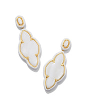 Load image into Gallery viewer, Abbie Enamel Frame Statement Earrings - White Mother Of Pearl
