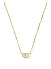 Load image into Gallery viewer, MINI ELISA LUXE SHORT PENDANT NECKLACE GOLD WHITE CZ
