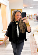 Load image into Gallery viewer, Half Sleeve Cardigan Sweater - Black
