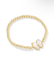 Load image into Gallery viewer, HALEY BOW STRETCH BRACELET GOLD IVORY MOTHER OF PEARL
