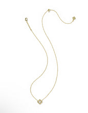 Load image into Gallery viewer, MALLORY CRYSTAL SHORT PENDANT NECKLACE GOLD WHITE CZ
