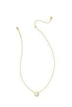 Load image into Gallery viewer, VOLLEYBALL SHORT PENDANT NECKLACE GOLD WHITE MOTHER OF PEARL
