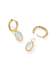 Load image into Gallery viewer, HALLIE HUGGIE EARRINGS GOLD OPALITE ILLUSION
