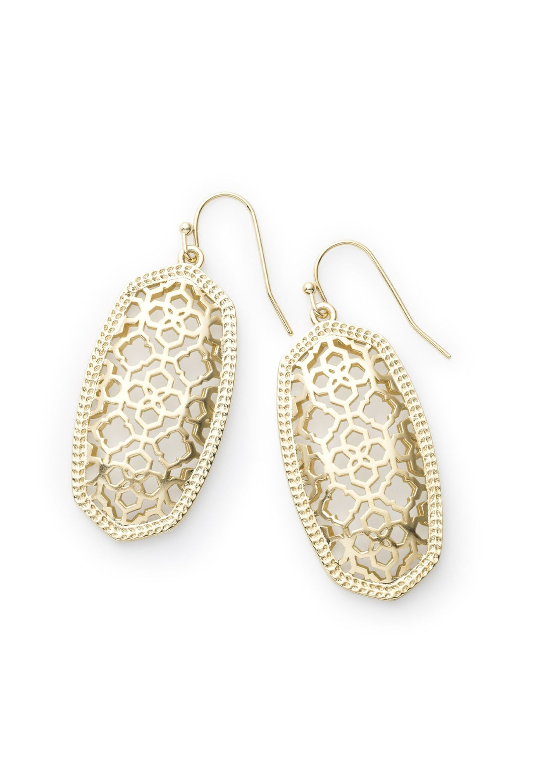 ELLE DROP EARRINGS GOLD FILIGREE METAL