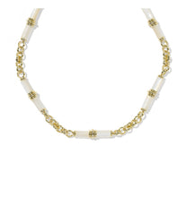 Load image into Gallery viewer, BREE BEADED LINK AND CHAIN NECKLACE GOLD IVORY MOTHER OF PEARL
