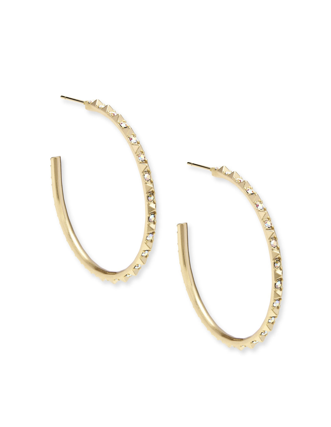 VERONICA HOOP EARRINGS GOLD IRIDESCENT CRYSTAL