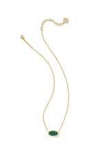Load image into Gallery viewer, ELISA SHORT PENDANT NECKLACE GOLD EMERALD DRUSY
