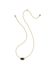 Load image into Gallery viewer, ELISA BOO SHORT PENDANT NECKLACE GOLD BLACK GRANITE
