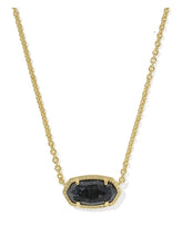 Load image into Gallery viewer, ELISA BOO SHORT PENDANT NECKLACE GOLD BLACK GRANITE
