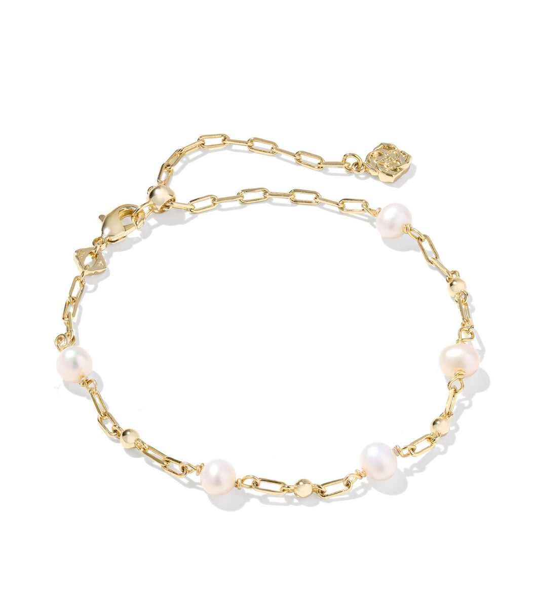 ASHTON DELICATE CHAIN BRACELET GOLD FRESHWATER CULTURED PEARL
