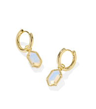 Load image into Gallery viewer, HALLIE HUGGIE EARRINGS GOLD OPALITE ILLUSION

