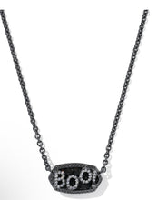 Load image into Gallery viewer, ELISA BOO SHORT PENDANT NECKLACE GUNMETAL BLACK GRANITE
