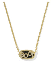 Load image into Gallery viewer, ELISA BOO SHORT PENDANT NECKLACE GOLD BLACK GRANITE
