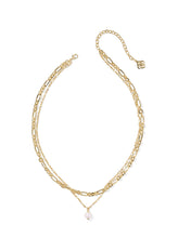 Load image into Gallery viewer, ASHTON MULTI STRAND NECKLACE GOLD FRESHWATER CULTURED PEARL
