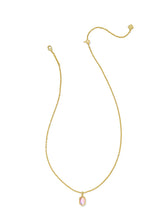 Load image into Gallery viewer, HALLIE SHORT PENDANT NECKLACE GOLD SUNRISE WATERCOLOR ILLUSION
