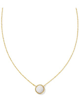 Load image into Gallery viewer, VOLLEYBALL SHORT PENDANT NECKLACE GOLD WHITE MOTHER OF PEARL
