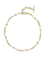 Load image into Gallery viewer, BREE BEADED LINK AND CHAIN NECKLACE GOLD IVORY MOTHER OF PEARL

