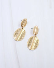 Load image into Gallery viewer, Averie Hammered Oval Drop Earring
