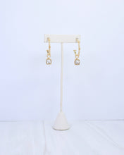 Load image into Gallery viewer, Anika Textured Medium Hoop With Dangle
