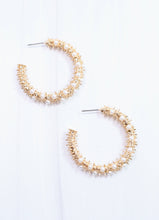 Load image into Gallery viewer, Fitzgerald Pearl Hoop Earring Gold
