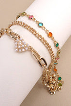 Load image into Gallery viewer, PEARL HEART MULTI STONE MULTI LAYER BRACELET
