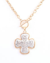Load image into Gallery viewer, Chandi Cross Necklace Worn Silver
